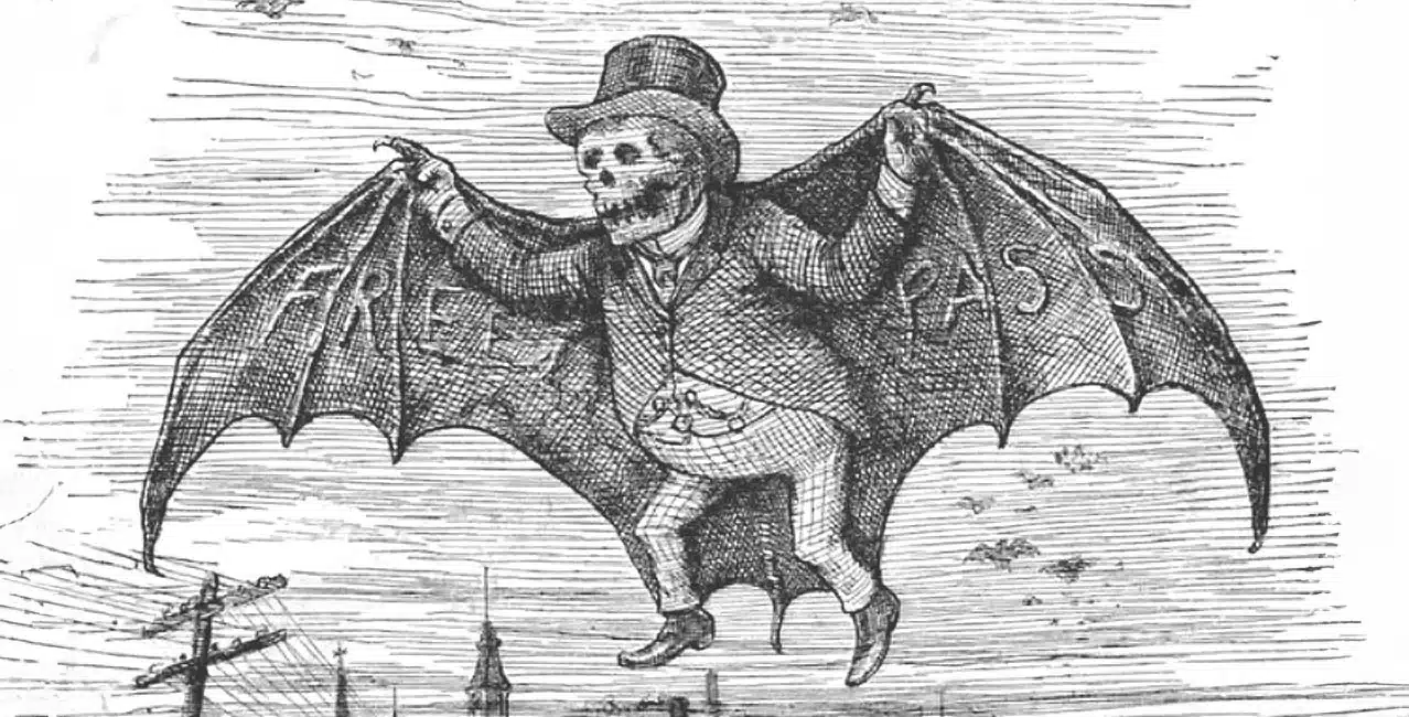"El vampiro político", caricatura satírica creada por Thomas Nast (1840-1902), publicada en Harper's Weekly (1857-1916).